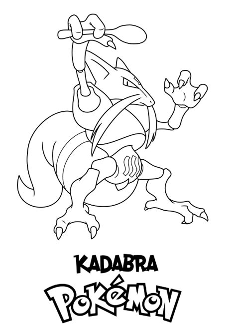 Pokemon Kadabra Kolorowanka Morindia Pokoloruj Rysunek