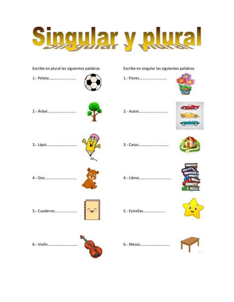 Singular Y Plural Fichas Para Imprimir Images And Photos Finder