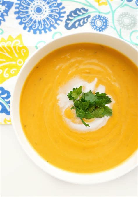 Creamy Sweet Potato Soup Haute And Healthy Living