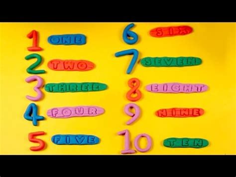 Play Doh Numbers With Spelling 1 10 Number Spelling 1 To 10