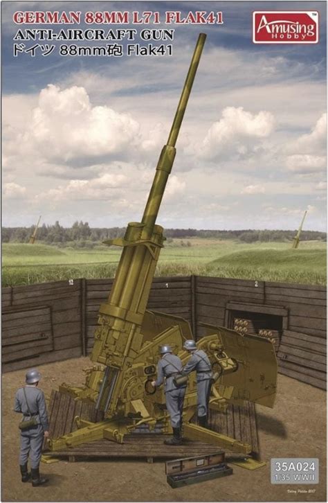German 88mm L71 Flak 41 Anti Aircraft Gun Amusing Hobby 35a024