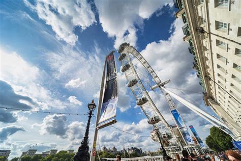 The London Eye Observation Wheel On A Busy Summer Afternoon Editorial