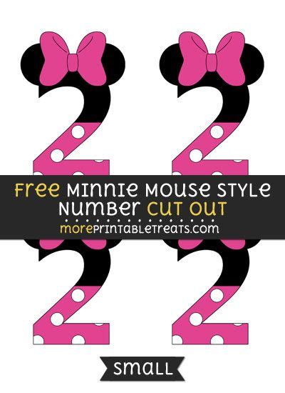 Minnie Mouse Style Number 2 Cut Out Small Mickey Mouse Birthday