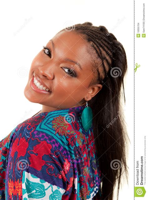Beautiful African American Woman Smiling Stock Photo Image Of Mixed