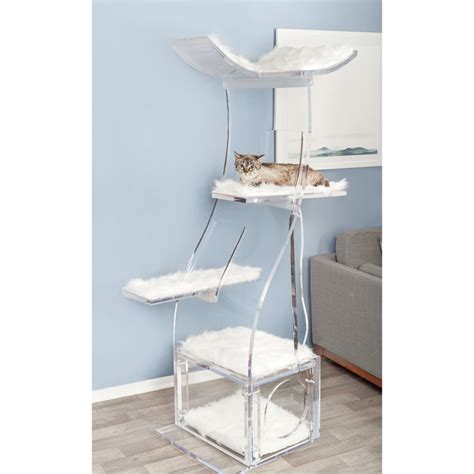 Luxury Cat Tree The Crystal Clear Lotus Cat Tower The Refined Feline