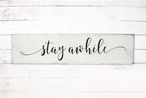 Stay Awhile Sign Entryway Sign Entryway Decor Stay | Etsy | Entryway signs, Lets stay home, Stay 