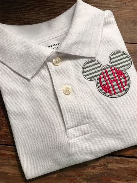 Disney Polo Shirt Mickey Mouse Appliqued Polo Shirt Etsy