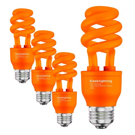 Sleeklighting 13 Watt Orange Spiral Cfl Light Bulb Ul Approved 120