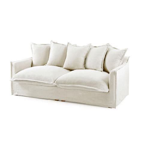 The Cloud 3 Seater Sofa With Stone Slipcover Modern Sofa White