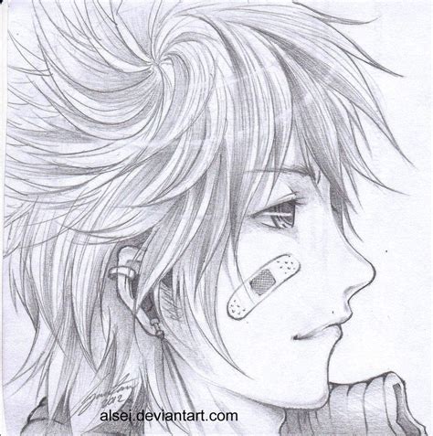 It is important to take note that the top half of the head is not a sphere, but rather a sphere with its sides chopped off. Image result for anime boy side view | Anime boy hair, How ...