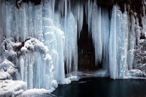 Ice Waterfall Frozen Lake Cold Nature Frozen River Lake River