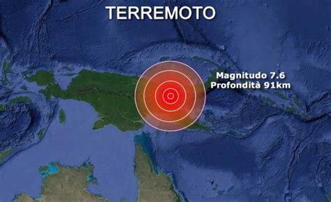 Terremoto Violenta Scossa Di Magnitudo 76 Colpisce La Nuova Guinea