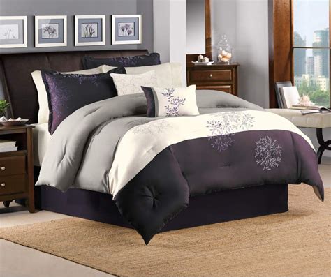 Aprima Aprima Murphy Gray And Plum 10 Piece Comforter Sets