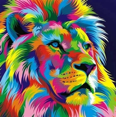 Pin By Ryan Philipp On Art 2 Abstract Lion Colorful Lion Lion Painting