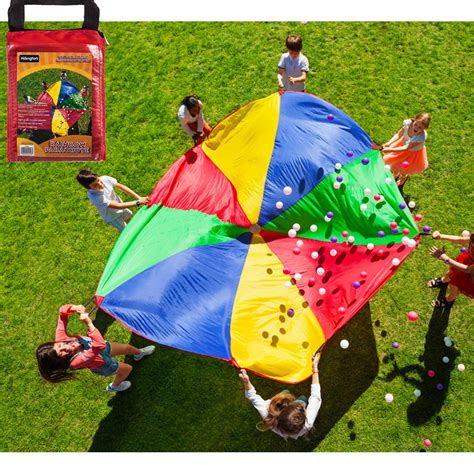 Fineway Kid Play Rainbow Parachute Play Tent Outdoor Game Exercise