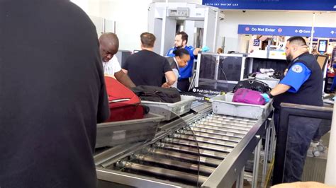 Going Through Tsa Security Check Point Security Screening At Lax