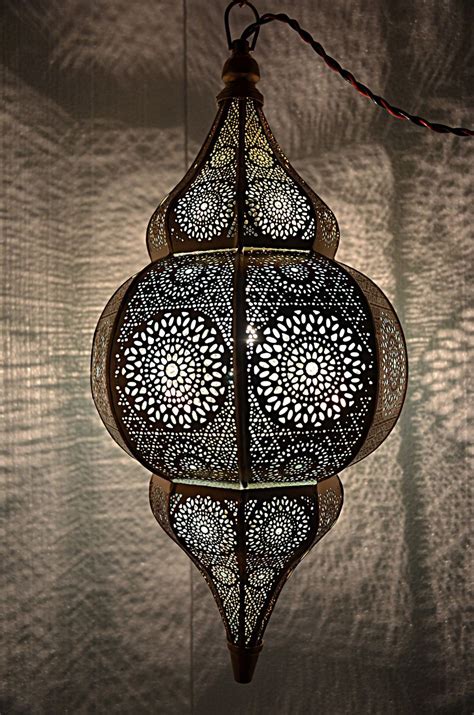 Antique Style Moroccan Hanging Pendant Light Golden Metal Ceiling Lamp
