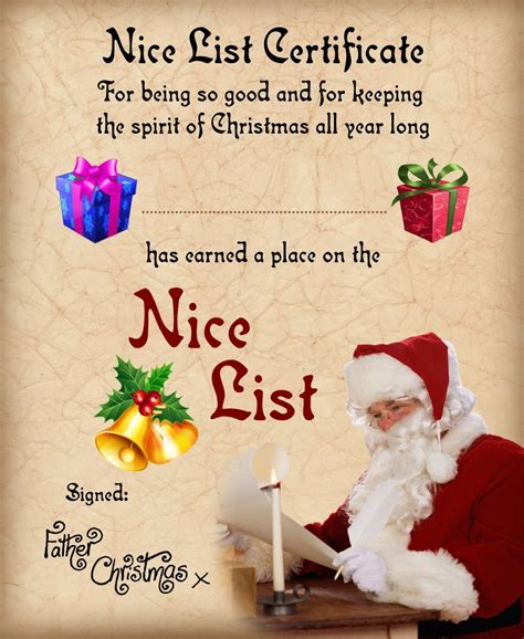 Free Printable Santa Certificate Template Printable World Holiday