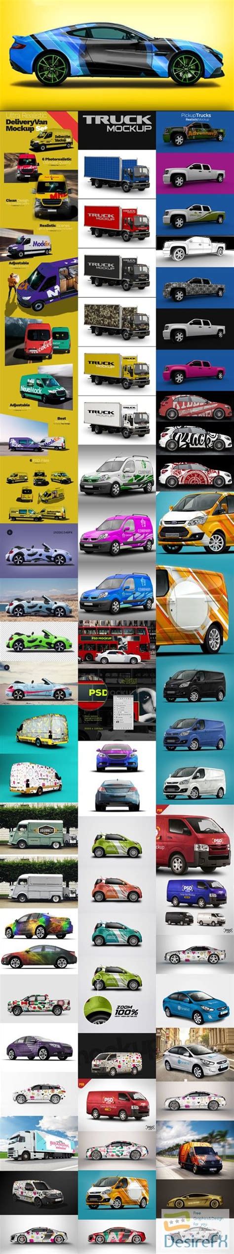 Download Huge Pack Of Realistic High Quality Cars And Vehicles Psd