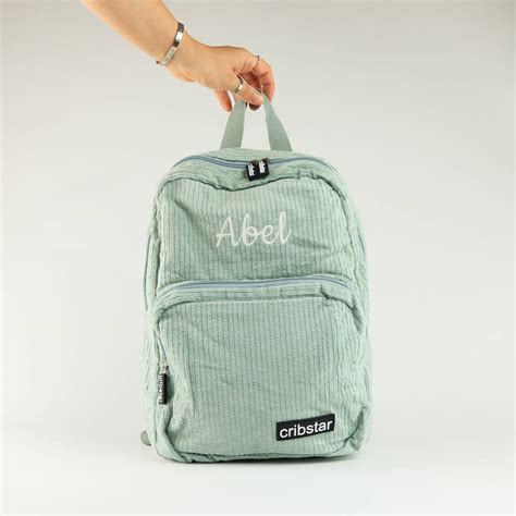 personalised corduroy backpack by cribstar