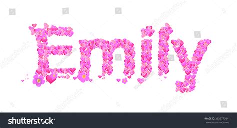 Emily Name Set Hearts Decorative Lettering Stock Illustration 363577394