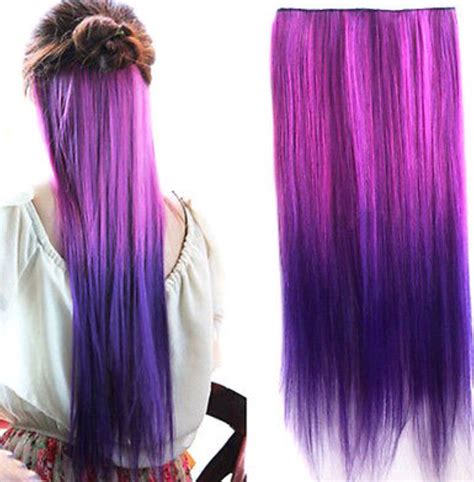 Purple Ombre Clip In Hair Extensions