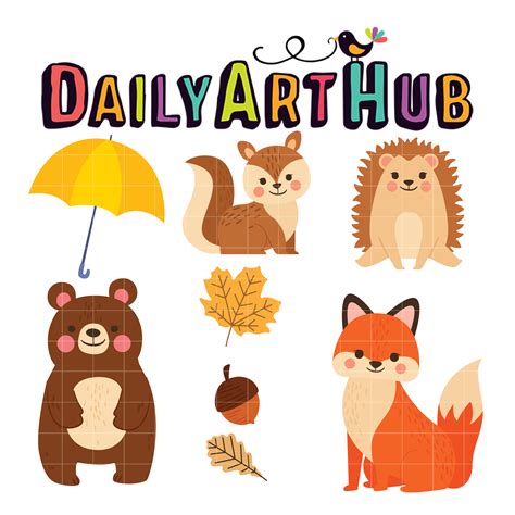Fall Season Animals Clip Art Set Daily Art Hub Free Clip Art Everyday