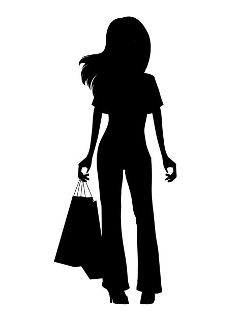 Girl Shopping Black Silhouette Free Stock Photo Public Domain Pictures