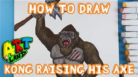 How To Draw KONG RAISING HIS AXE Easy Drawings Dibujos Faciles