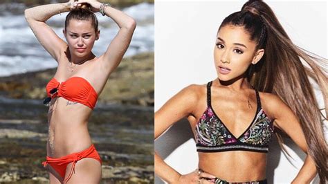 Check Out Who Among Miley Cyrus And Ariana Grande Carries The Beachwear Better Iwmbuzz