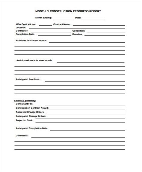 Work Summary Report Template 6 Templates Example Templates