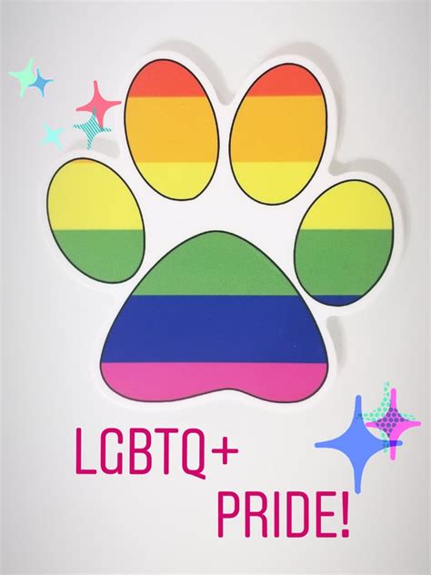 Pride Paw Vinyl Stickers Decal Pride Flag Etsy