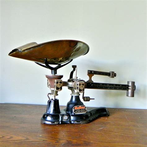 Antique Brass And Black Balance Scale Seedburo