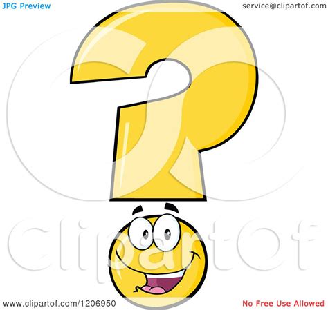 Cartoon Of A Happy Yellow Question Mark Mascot Royalty Free Vector
