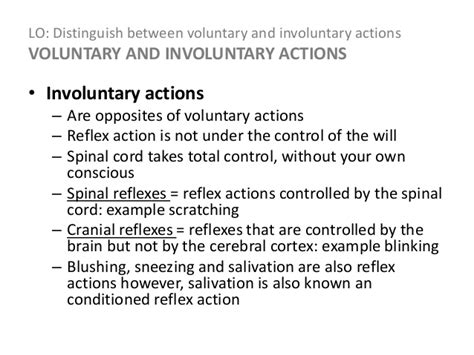 Similarities between voluntary action and involuntary action. Nervous system