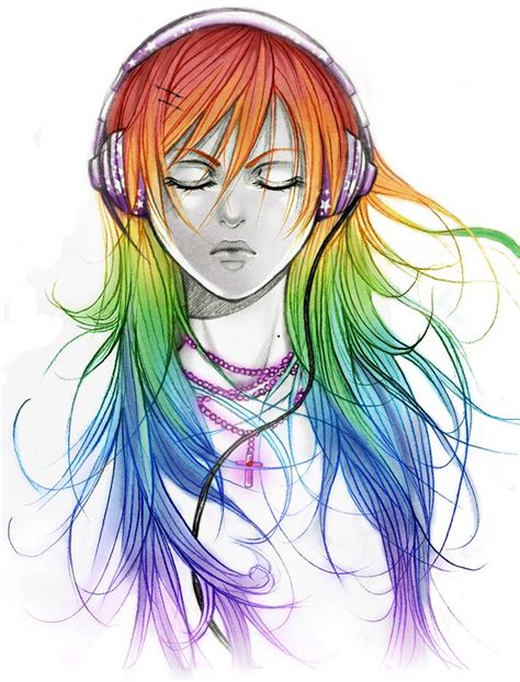 Rainbow Rainbow Rainbow By Aikaxx On Deviantart Rainbow Hair Hair Art