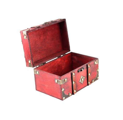 Buy Wooden Vintage Treasure Chest Trinket Box Metal Decoration Jewelry