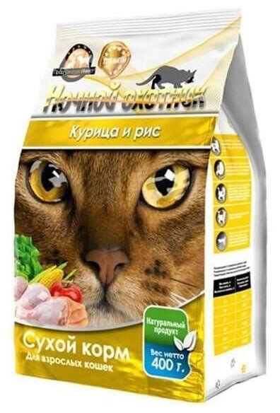 Сухой корм для кошек Ночной охотник с курицей 400 г — купить в интернет