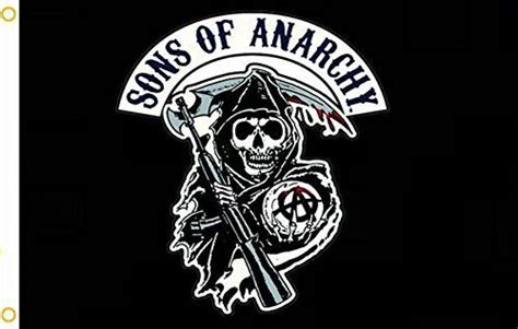 Sons Of Anarchy Black Flying Large Outdoor Flag Banner Metal Holes Flag