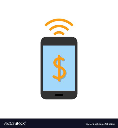 Mobile Pay Flat Icon Royalty Free Vector Image
