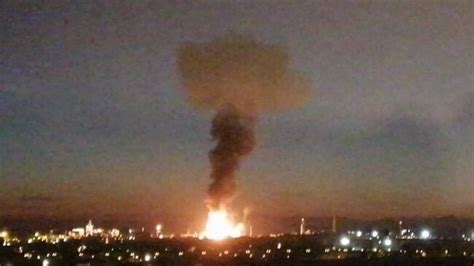 Chemical Plant Explosion Causes Large Fire In Tarragona Spain