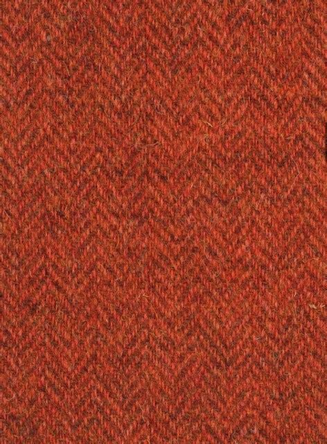 Harris Tweed Burnt Orange Herringbone Cloth Fabric