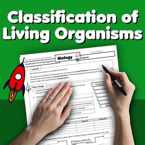 Classification Of Living Organisms Home Learning Worksheet Gcse