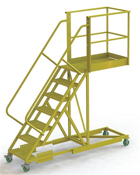 Tri Arc 7 Steps 70 In Platform Ht Cantilever Rolling Ladder 15e975