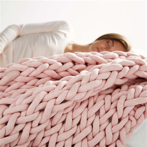 Loops Threads Wild Free Blush Arm Knit Chunky Blanket Chunky