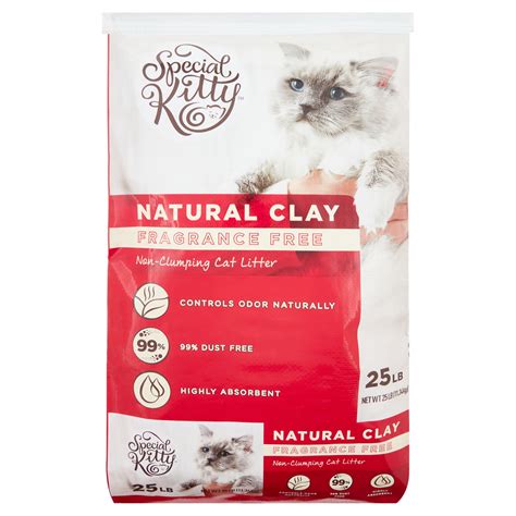 Special Kitty Fragrance Free Natural Clay Non Clumping Cat Litter 25