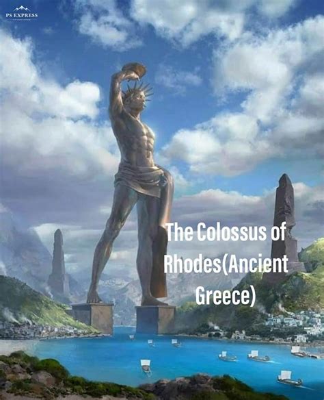 The Colossus Of Rhodes Was A Gigantic Metre High Statue Of The Sun God Helios Which Stood By