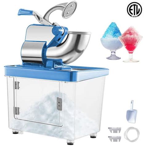 Vevor 1150 Oz Commercial Ice Crusher 440 Lbs H 300w Blue Snow Cone Machine Stainless Steel
