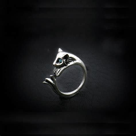 Dark Soul 3 Silver Color Cat Ring Men Game Jewellery Crystals Rings For