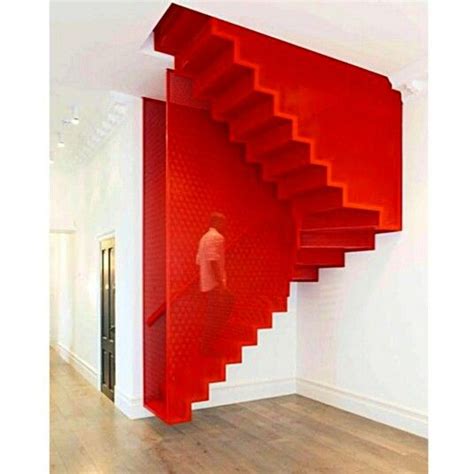 The Hanging Red Stairs Designed By Michaelis Boyd Associates